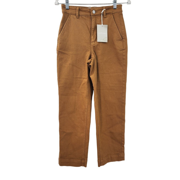 NWT New Everlane The Straight Leg Crop Golden Brown Size 0 - Picture 4 of 13